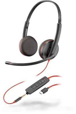 Plantronics Blackwire C3225 Stereo 3.5mm/USB-C Headset 