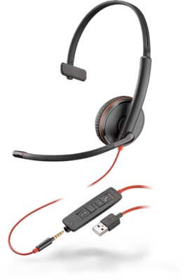 Plantronics Blackwire C3215 Mono 3.5mm/USB-A Headset 